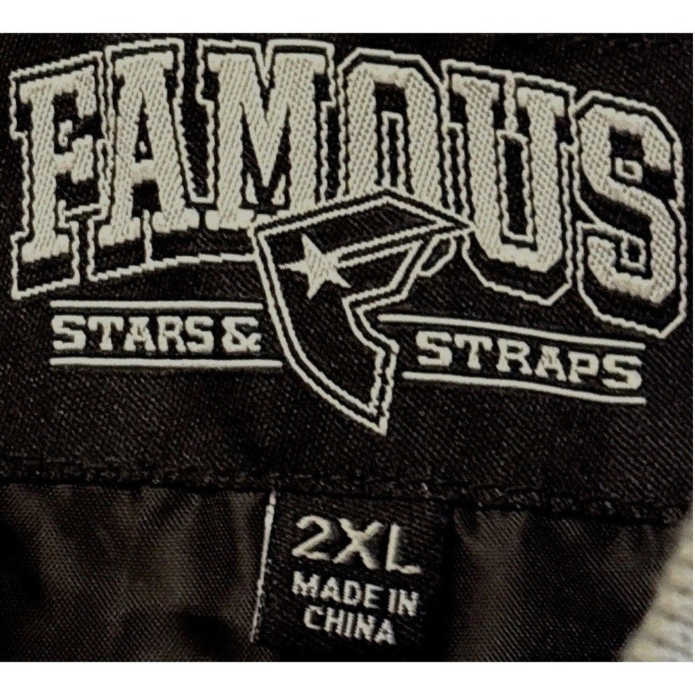 NWT Famous Stars & Straps Varsity Letterman Jacket Size 2XL Black Camo Sleeve - Picture 4 of 8